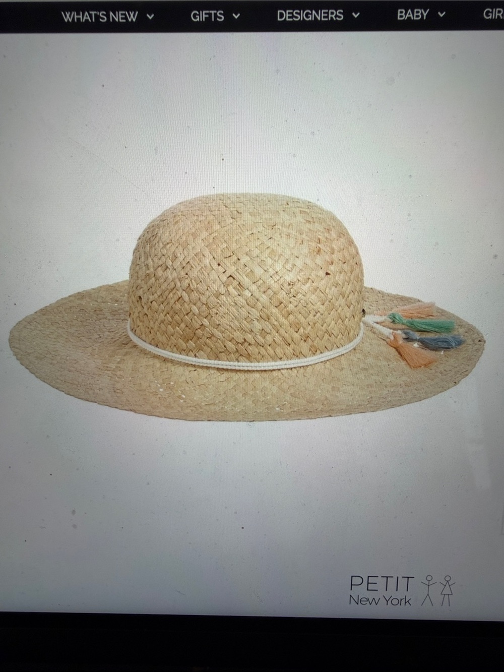 Chloe Natural Straw Wide-Brim Hat with Colorful Tassels